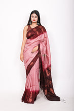 Load image into Gallery viewer, Pure matka copper zari - Brown over Dusty pink