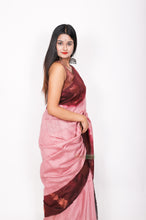 Load image into Gallery viewer, Pure matka copper zari - Brown over Dusty pink