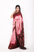 Load image into Gallery viewer, Pure matka copper zari - Brown over Dusty pink