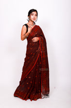 Load image into Gallery viewer, Pure cotton copper zari work - Chocolate Brown
