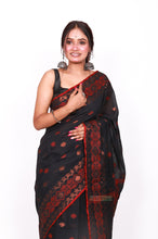 Load image into Gallery viewer, Pure cotton copper zari work - Black
