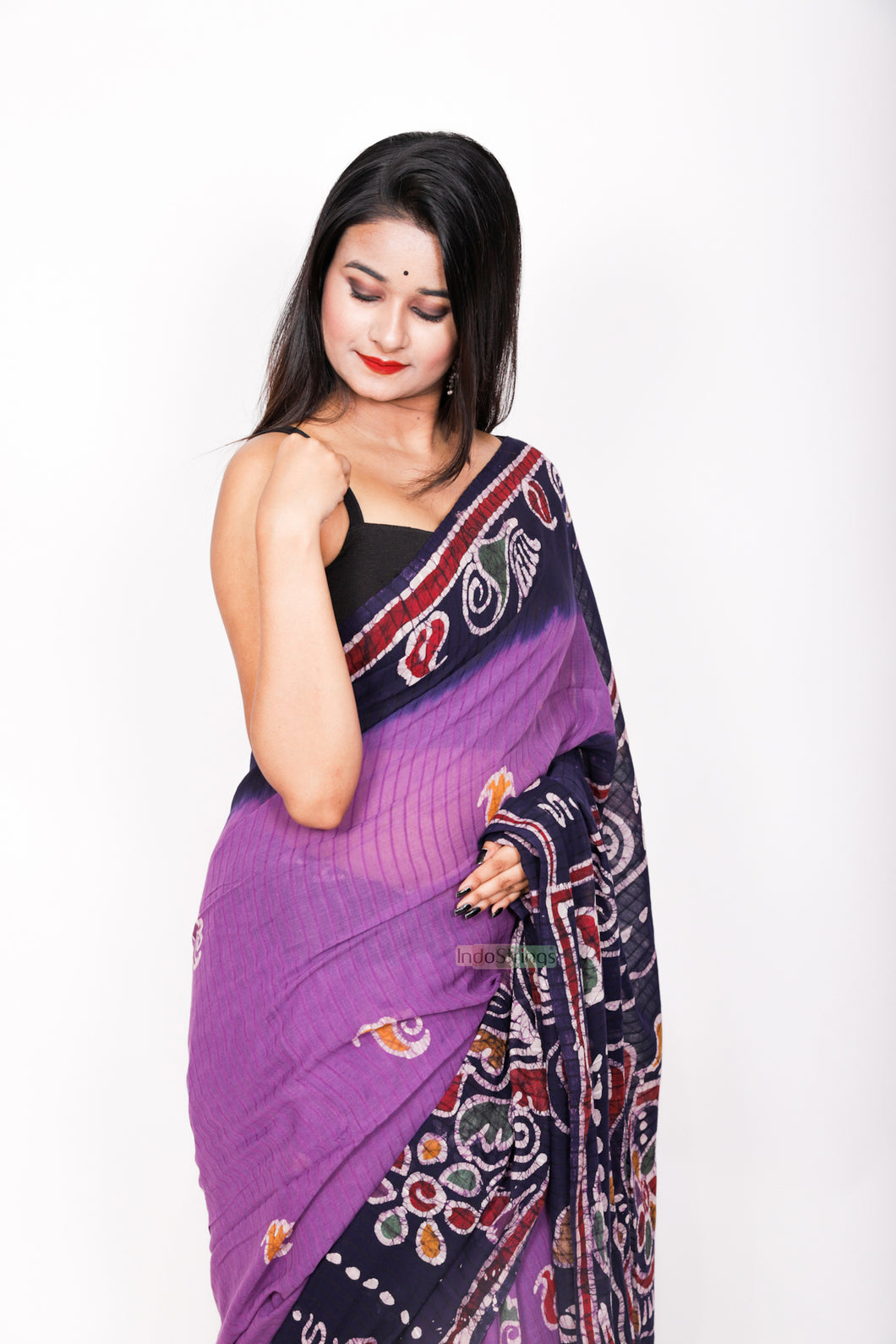 Pure cotton Batik - Mauve and Blue