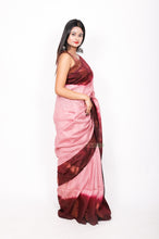 Load image into Gallery viewer, Pure matka copper zari - Brown over Dusty pink
