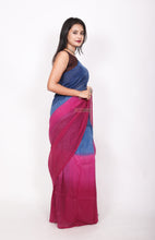 Load image into Gallery viewer, Mul cotton zari stripe - Blue and Pink
