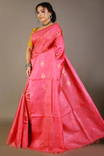 Load image into Gallery viewer, Dark-Pink Semi-Tussar Silk Saree
