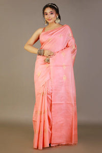 Pink Semi-Tussar Silk Saree