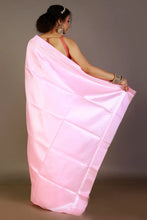 Load image into Gallery viewer, Light-Pink Licchi Silk Saree With Zari Work
