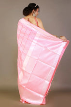 Load image into Gallery viewer, Pink Lichi Silk Saree With Zari Work
