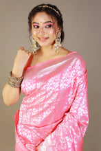 Load image into Gallery viewer, Light Pink Silk Saree With Floral Zari Work
