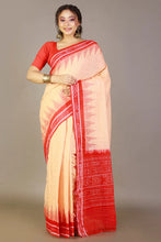 Load image into Gallery viewer, Peach-Red Sambalpuri Ikkat Cotton Saree
