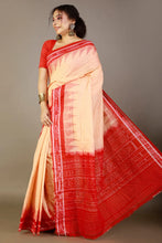 Load image into Gallery viewer, Peach-Red Sambalpuri Ikkat Cotton Saree
