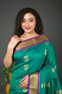 Green Bomkai Silk Saree