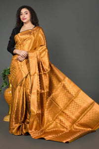 Golden Brocade Banarasi Silk Saree