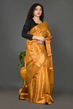 Load image into Gallery viewer, Golden Brocade Banarasi Silk Saree
