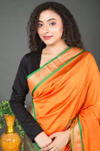 Orange Bomkai Silk Saree