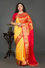 Load image into Gallery viewer, Yellow Garad Banarasi Silk Saree
