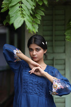 Load image into Gallery viewer, Blue chanderi Dress
