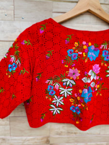 Hakoba with Floral Embroidery
