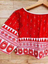 Load image into Gallery viewer, Traditional Laal-Shada Khadi Blouses, with embroidery

