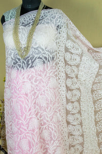 Rangeen Lahar Hand Embroidered Georgette Chikankari Saree