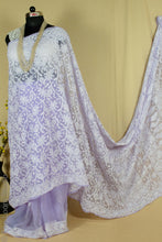 Load image into Gallery viewer, Lavender Delight Hand Embroidered Georgette Chikankari Saree
