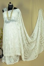 Load image into Gallery viewer, Safed Bahaar Hand Embroidered Georgette White Chikankari Saree
