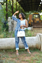 Load image into Gallery viewer, Aandhi One Sided Coat with Attached Crop Top and Trouser Co Ord Set
