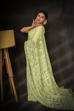 Load image into Gallery viewer, &#39;Arshia&#39; Hand Embroidered Georgette Chikankari Saree
