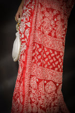 Load image into Gallery viewer, &#39;Bhavyaa&#39; Hand Embroidered Georgette Chikankari Saree
