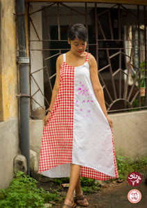 Bougainvillea Fusion Gamcha Dress