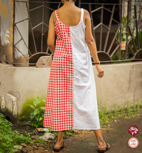 Bougainvillea Fusion Gamcha Dress