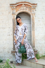 Load image into Gallery viewer, Chattan Top with Front Slit and Palazzo Pant Co-Ord Set.

