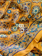 Load image into Gallery viewer, Citrine Dreamweave Handcrafted Ajrakh Modal Silk Saree
