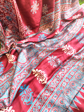 Load image into Gallery viewer, Crimson Whispers Handcrafted Ajrakh Modal Silk Saree
