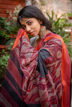 Load image into Gallery viewer, Handwoven Fulia Kantha Stitch Black Cotton

