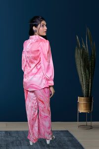 Faiza - Pink Marble Print Co-ords Set