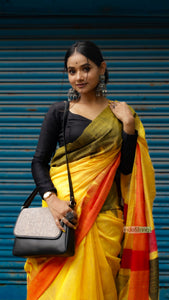 Pure Matka Silk Saree (Yellow)