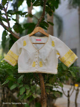 Load image into Gallery viewer, Chanderi blouse with yellow Chikankari
