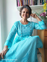 Load image into Gallery viewer, Chikankari Dress-  Blue
