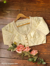 Load image into Gallery viewer, Beige Cotton Chikankari blouse

