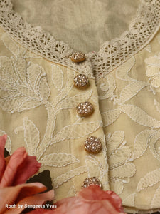 Beige Cotton Chikankari blouse