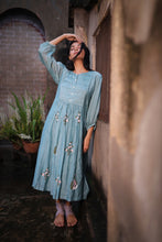 Load image into Gallery viewer, Teal Chanderi  Dress
