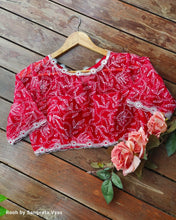 Load image into Gallery viewer, Red Chikankari padded blouse
