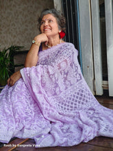 Load image into Gallery viewer, Lavender Chikankari saree
