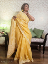 Load image into Gallery viewer, Mango Yellow Kota cotton saree
