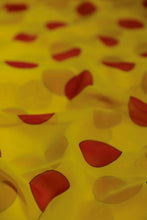 Load image into Gallery viewer, Red Polka Dots over Yellow Chiffon
