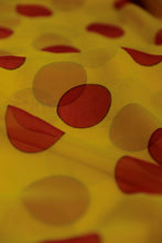 Load image into Gallery viewer, Red Polka Dots over Yellow Chiffon
