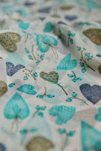 Load image into Gallery viewer, Sea Green Hearts over white chiffon
