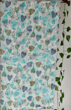 Load image into Gallery viewer, Sea Green Hearts over white chiffon
