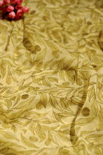 Load image into Gallery viewer, Chiffon saree leaf motif (Yellow)
